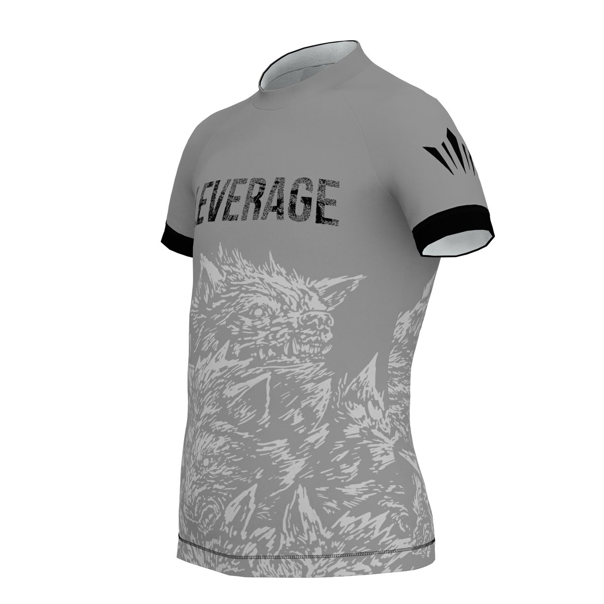 Leverage Kids Ranked BJJ Rashguard - Gray