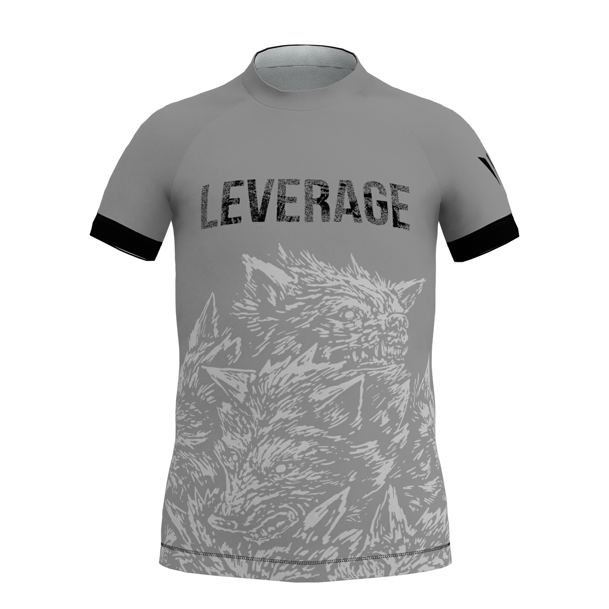 Leverage Kids Ranked BJJ Rashguard - Gray
