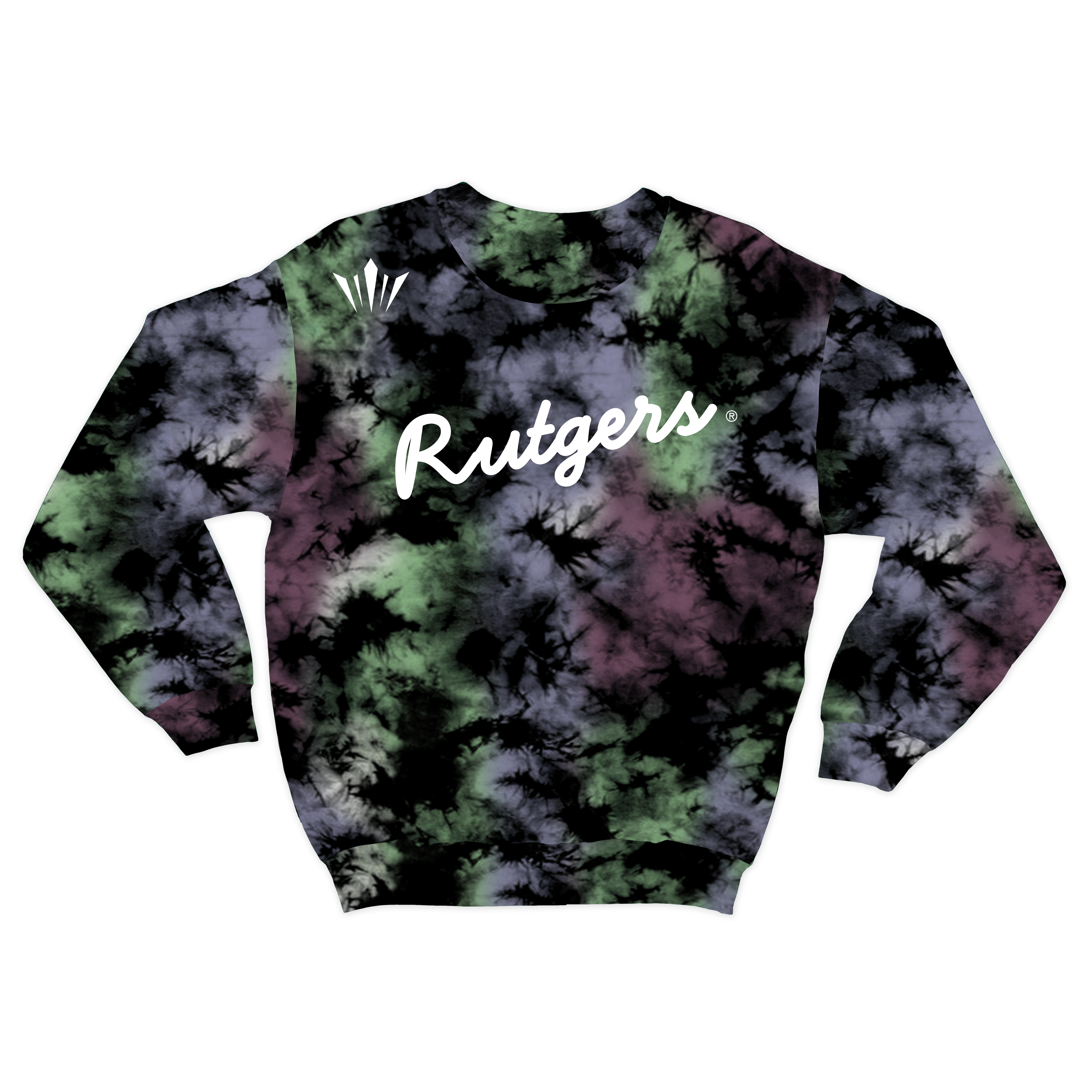 Rutgers Crewneck - Crystal Tie Dye