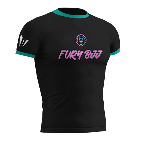 Fury BJJ Rashguard - Black/Teal