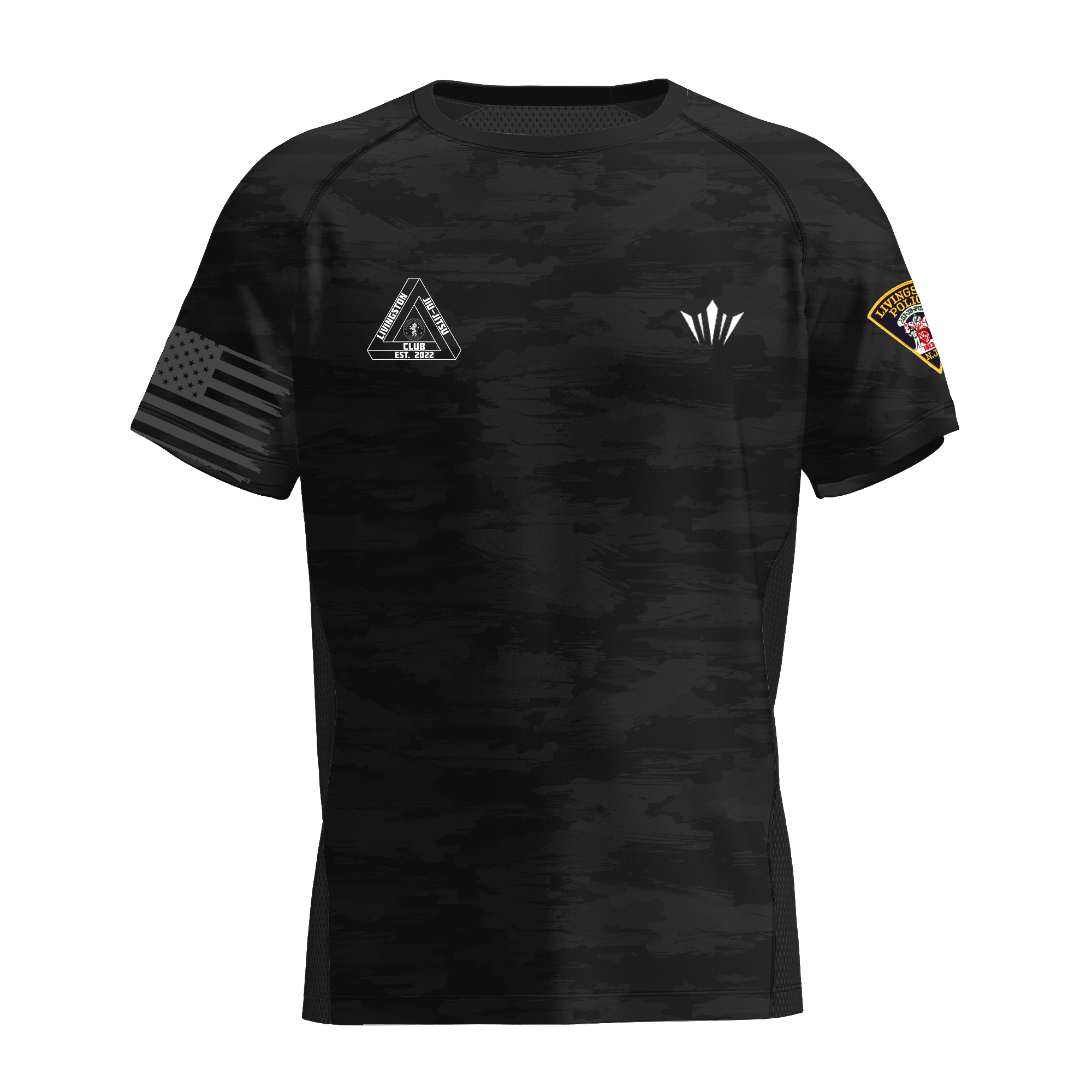 Livingston BJJ Club Performance Tee - Black Camo