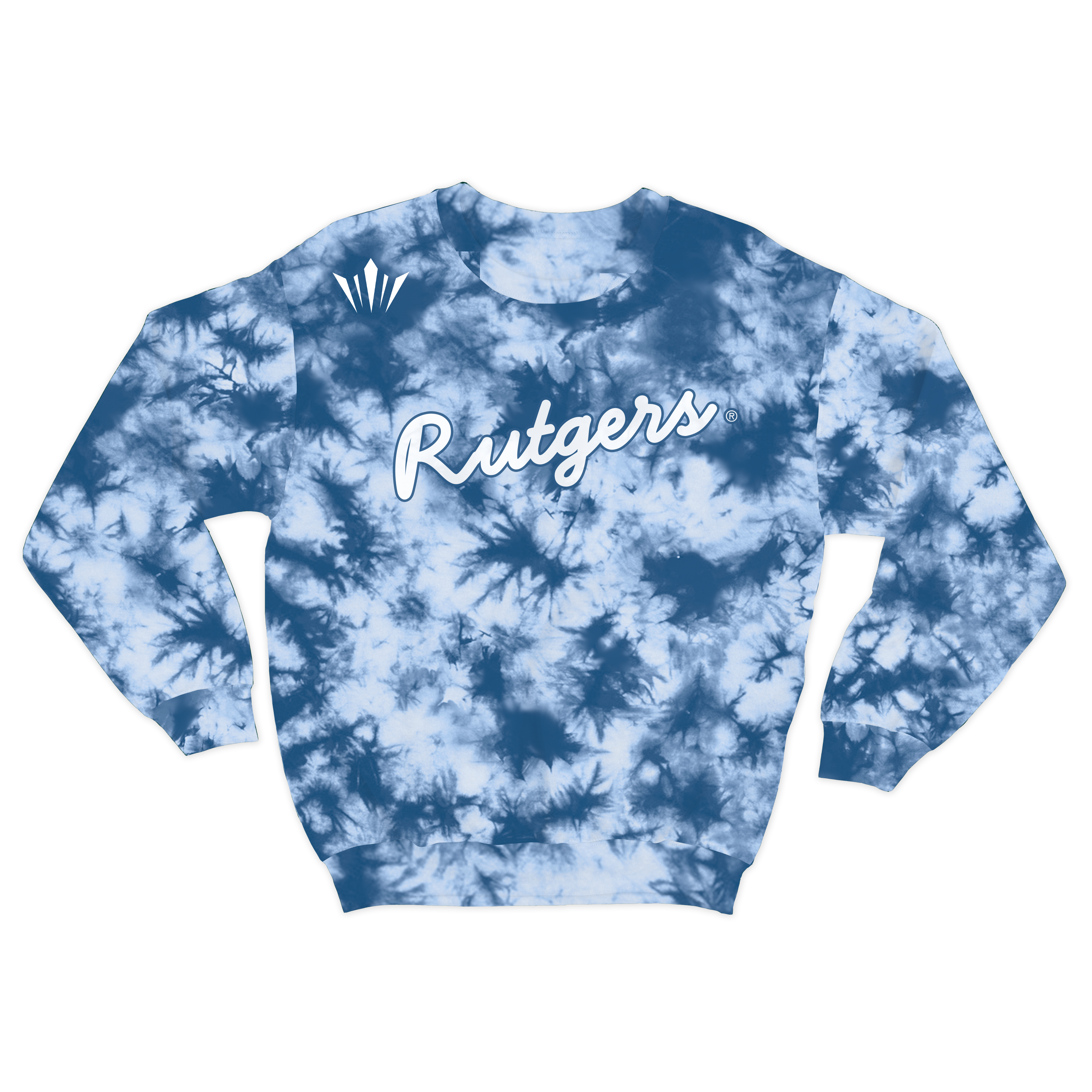 Rutgers Crewneck - Sky Blue Tie Dye