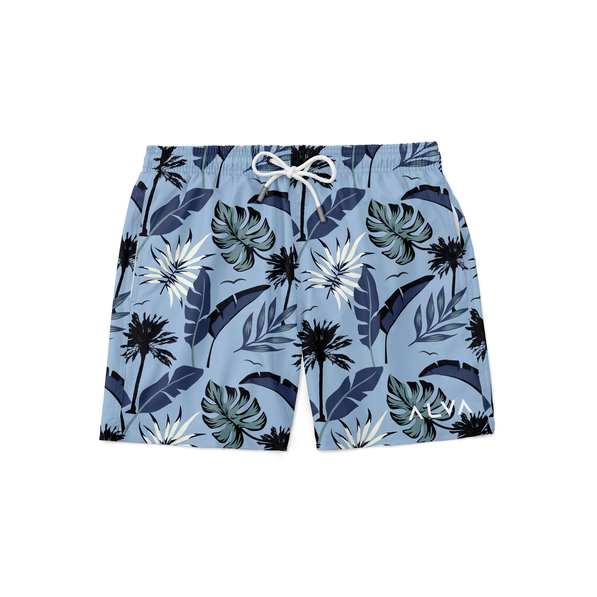 Swim Trunks w/ Lining - Chambray Blue