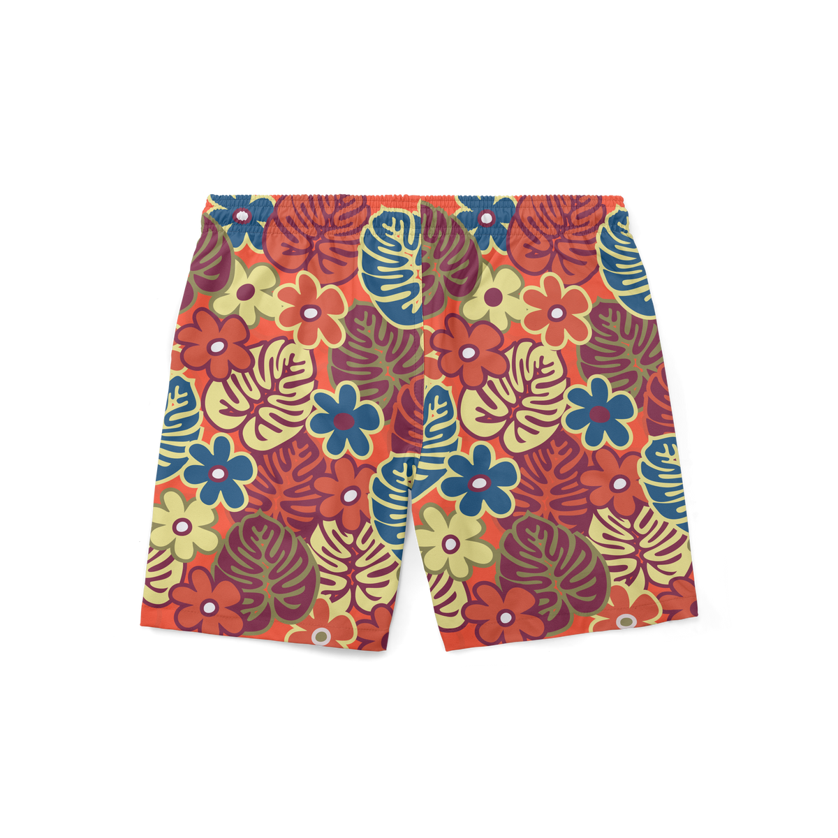 Swim Trunks - Retro Apricot Floral