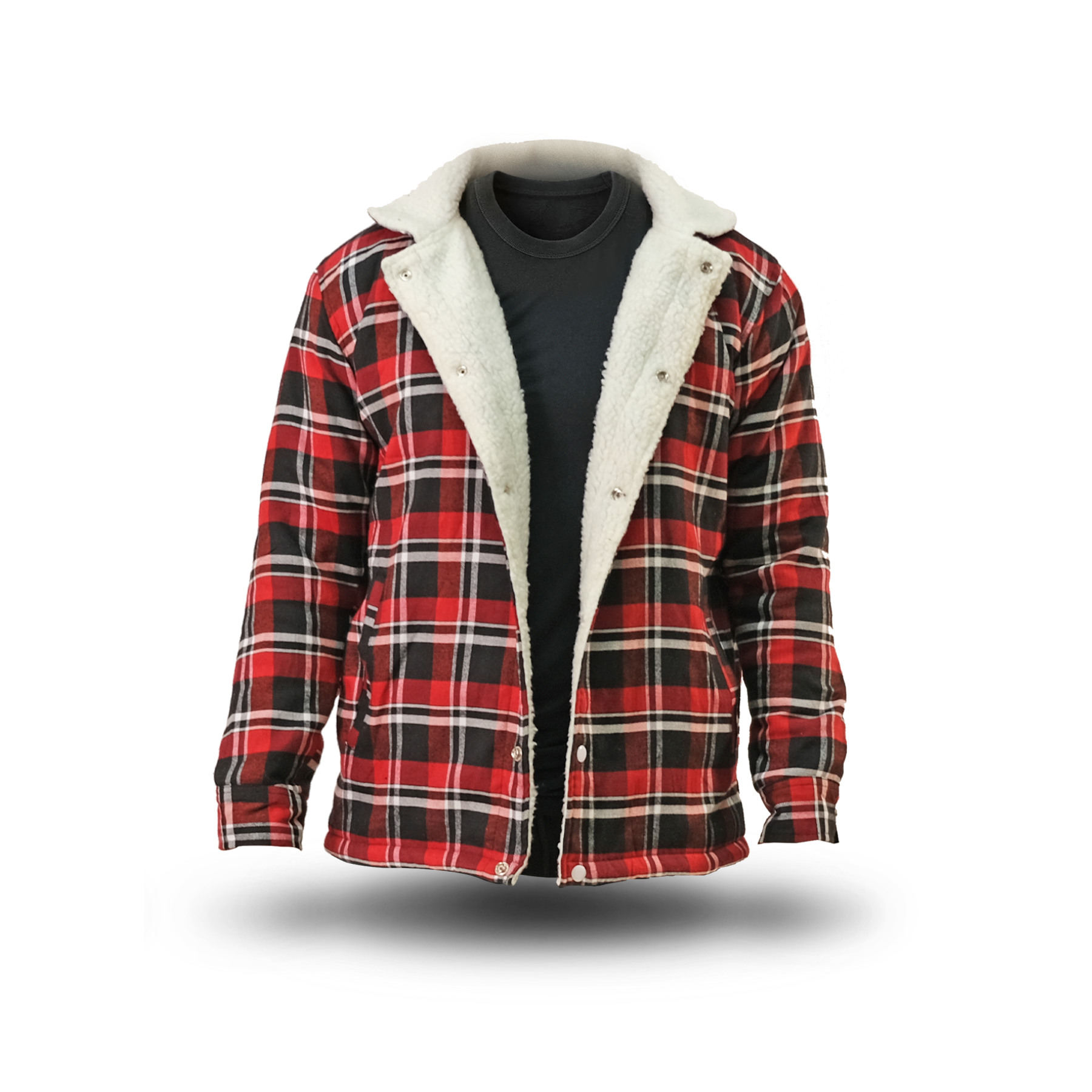 Sherpa Flannel Jacket Christmas Red