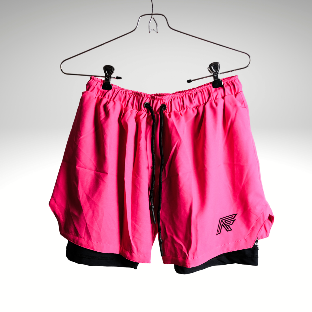 Hot Pink 2-in-1 Compression Shorts V1