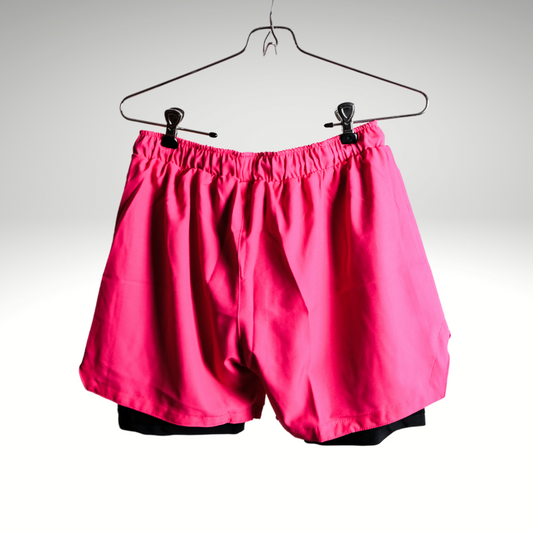 Hot Pink 2-in-1 Compression Shorts V1