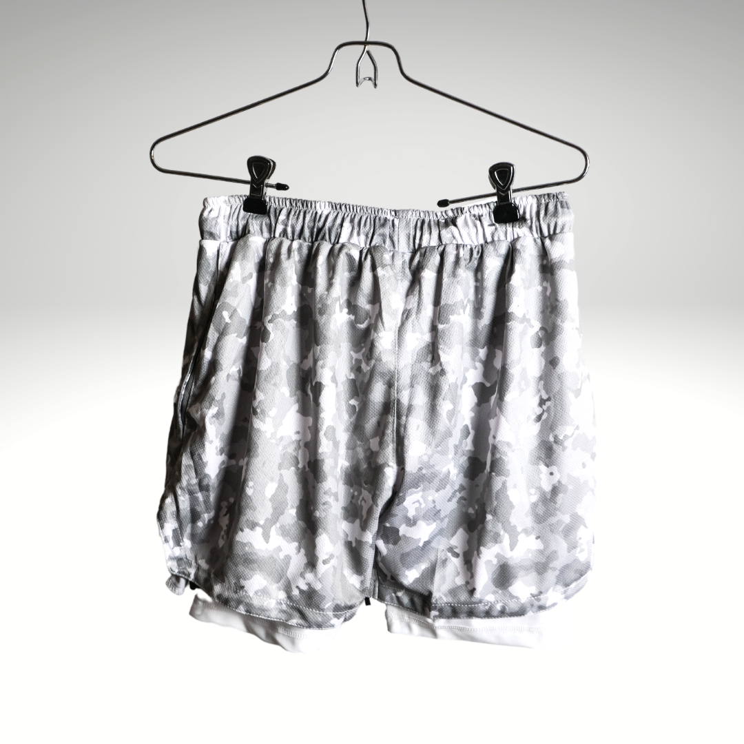 Snow Camo 2-in-1 Compression Shorts V2