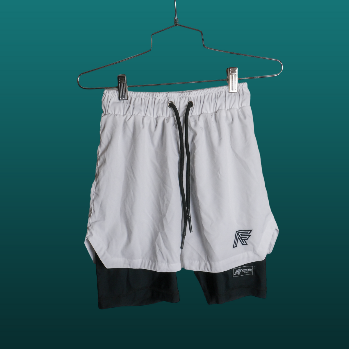White 2-in-1 Compression Shorts V1