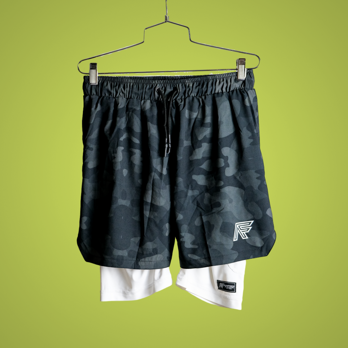 Black Camo 2-in-1 Compression Shorts V1