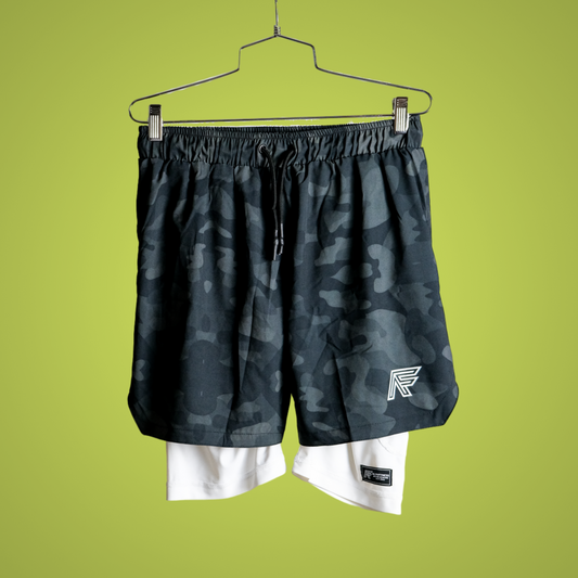 Black Camo 2-in-1 Compression Shorts V1