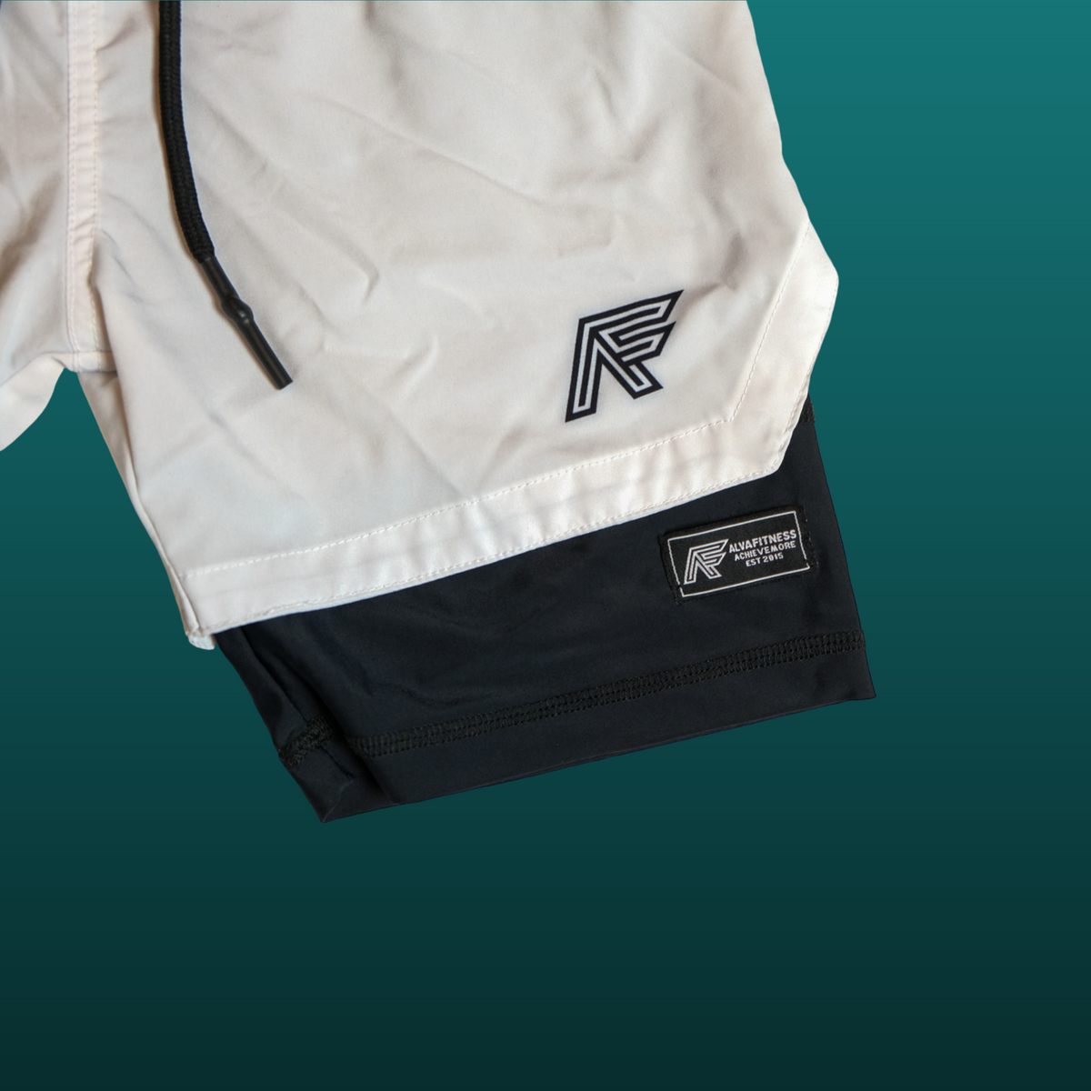 White 2-in-1 Compression Shorts V1